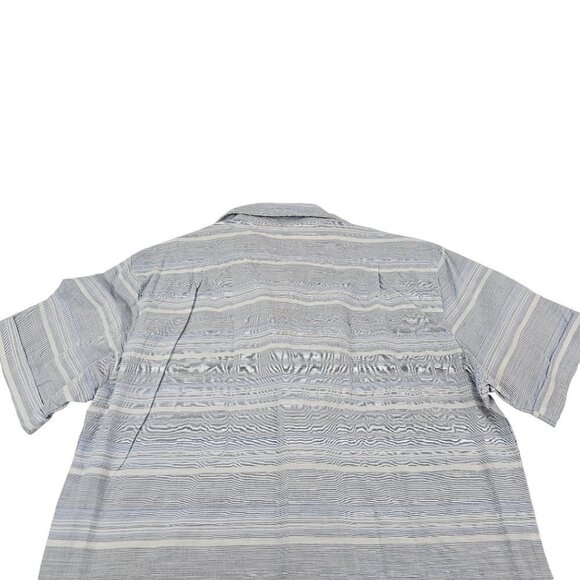Seaplane Men’s Blue Stripe Button Down Short Sleeve Shirt - Size Large NWT - Picture 10 of 16